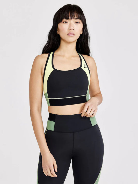 Craft Sportswear Womens PRO HiT Blocked Sport Top - Black/Green