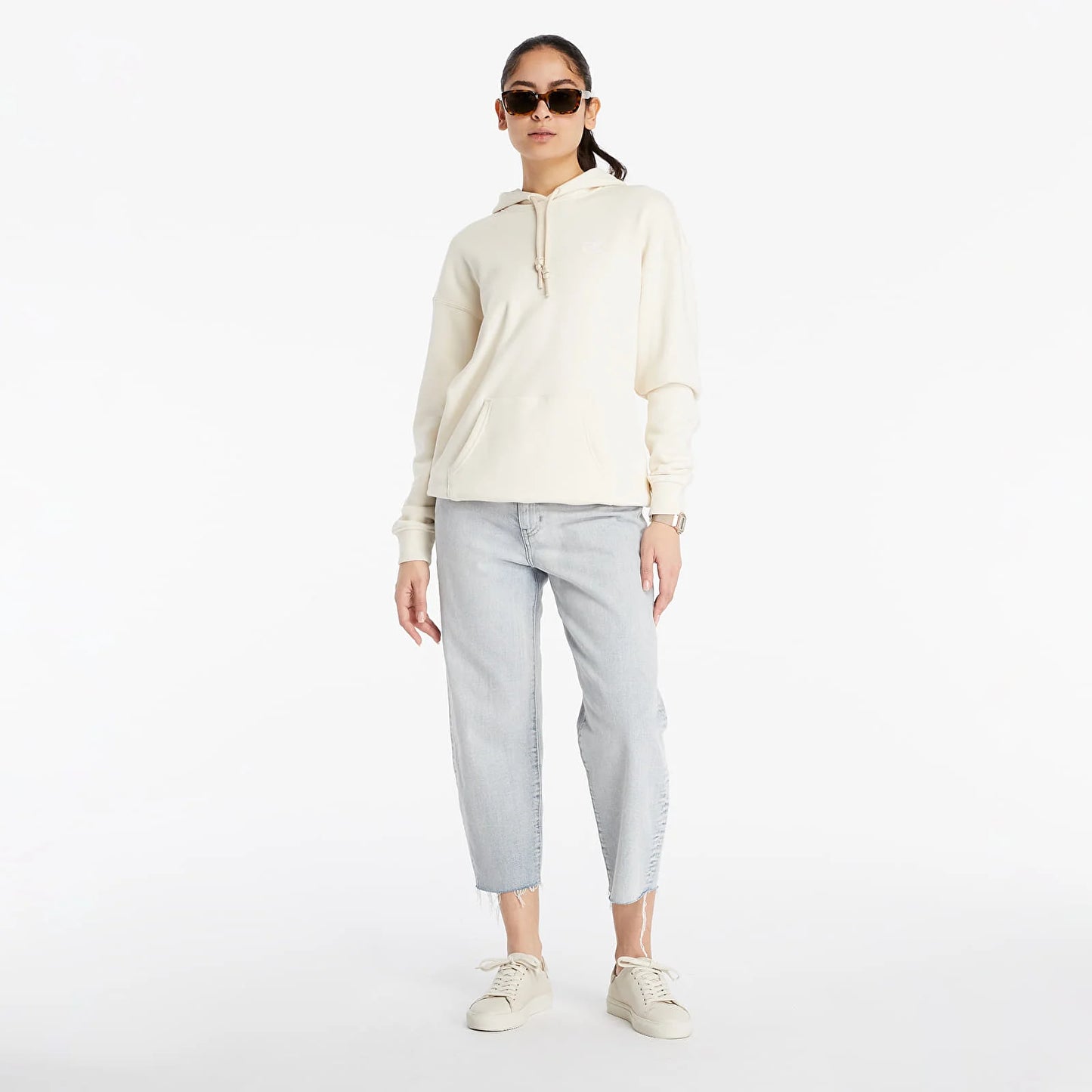 adidas Womens adicolor Classics Trefoil Hoodie - Cream