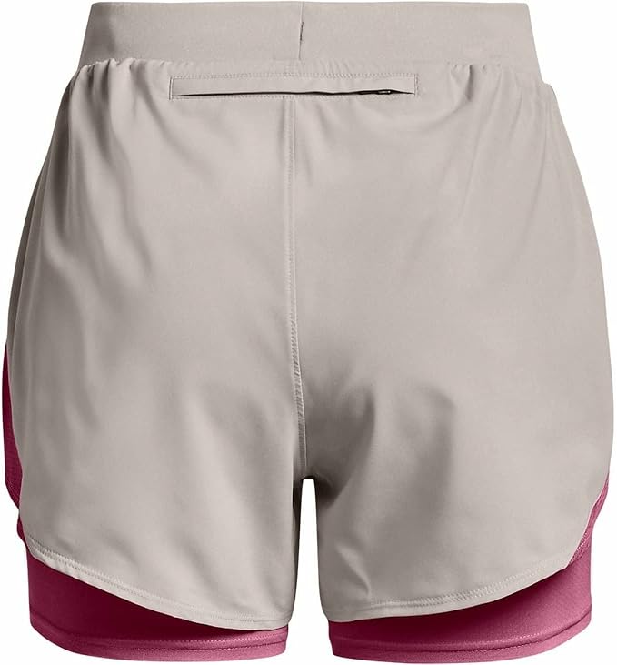 Under Armour Womens UA Fly-By Elite 2-in-1 Running Shorts - Grey/Pink