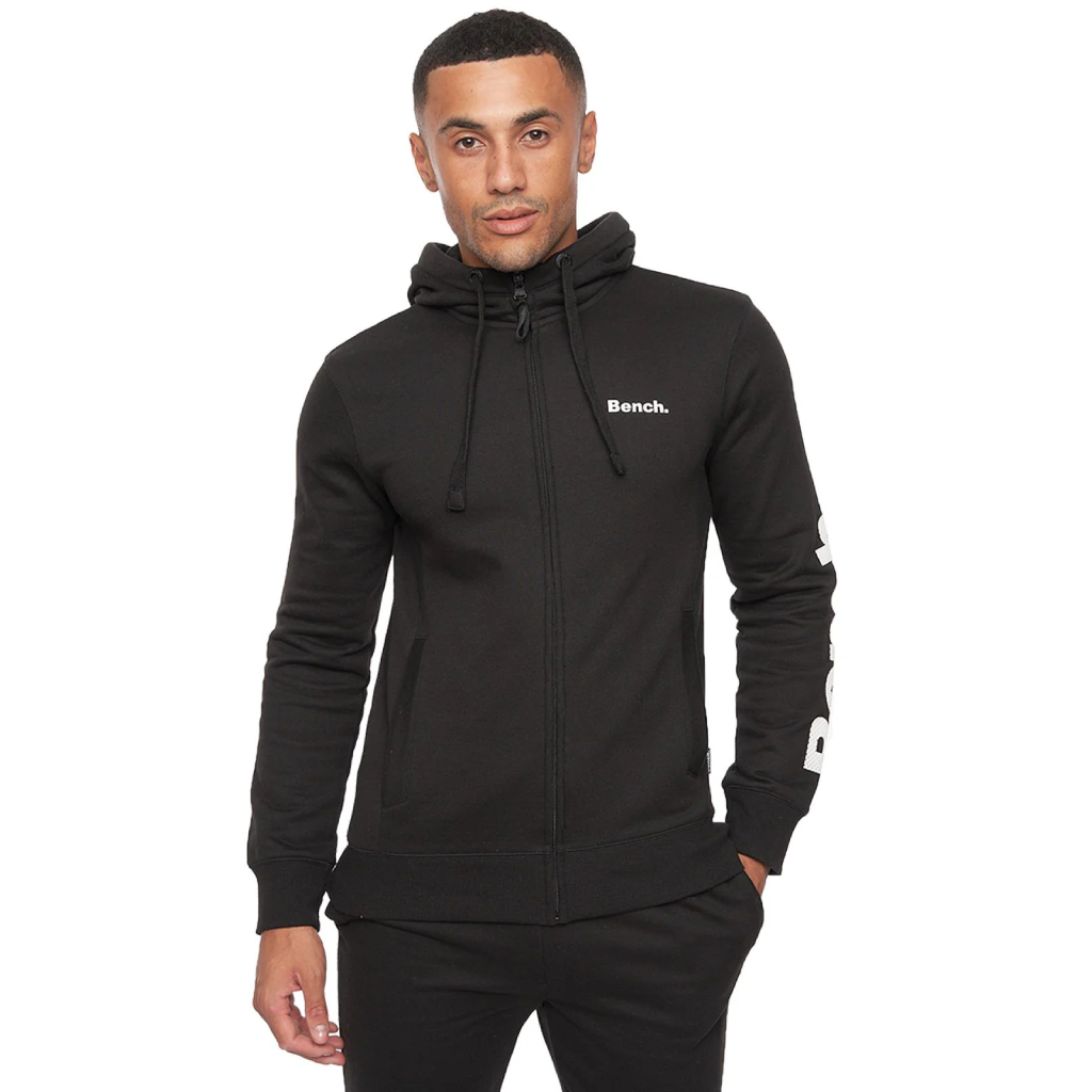 Bench Mens Maslow Full-Zip Up Hoodie - Black