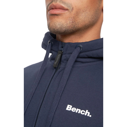 Bench Mens Maslow Full-Zip Up Hoodie - Navy Blue