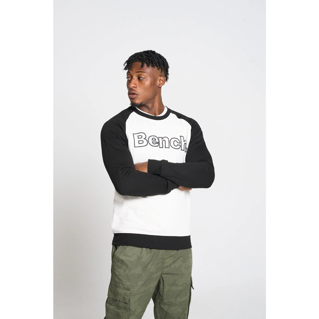 Bench Mens Reston Crew Sweat - Ecru Marl