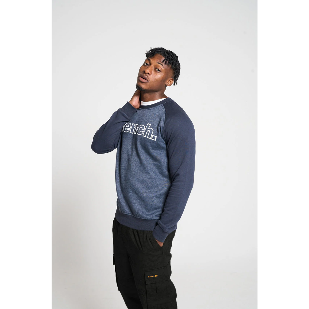 Bench Mens Reston Crew Sweat - Navy Blue