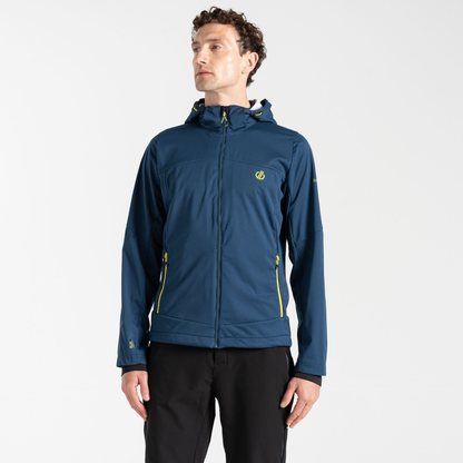 Dare 2b Mens Mountaineer Softshell Jacket - Moonlight Denim/Yellow