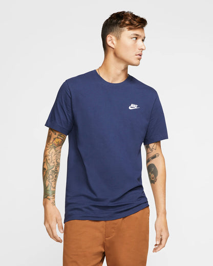 Nike Sportswear Club Futura Logo Mens T-Shirt - Midnight Navy