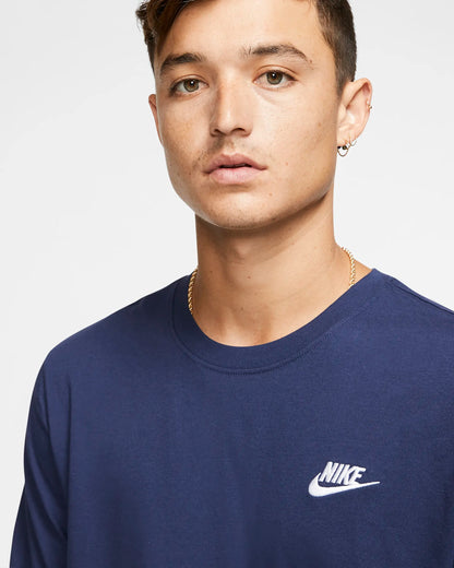 Nike Sportswear Club Futura Logo Mens T-Shirt - Midnight Navy