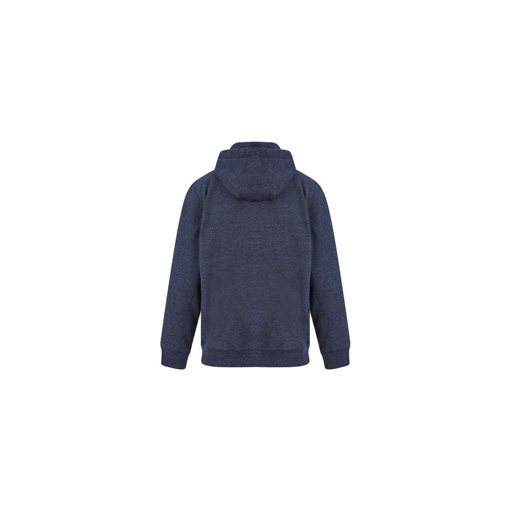 Tokyo Laundry Search Motif Brushback Fleece Pullover Hoodie - Navy Grindle