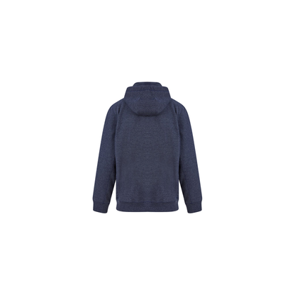 Tokyo Laundry Search Motif Brushback Fleece Pullover Hoodie - Navy Grindle