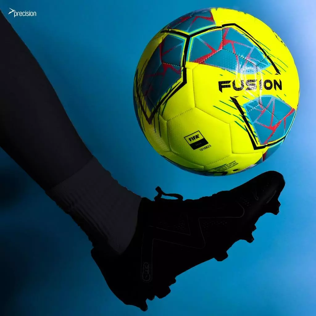 Precision Fusion FIFA Basic Training Ball - Fluo Yellow/Teal/Cyan/Red