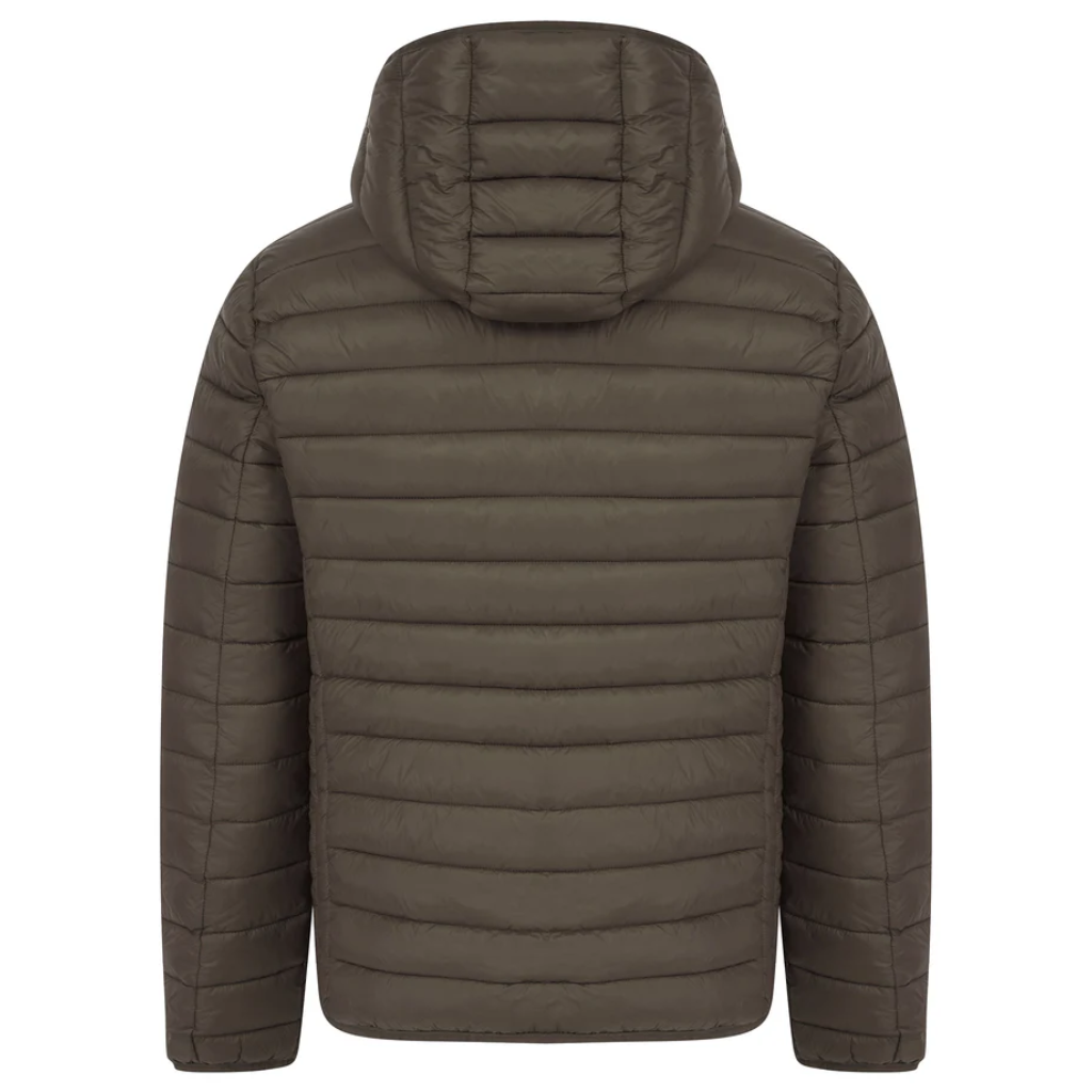 Tokyo Laundry Mens Vizzini Quilted Puffer with Hood - Khaki Green