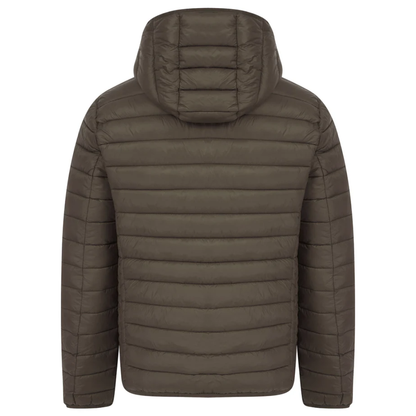 Tokyo Laundry Mens Vizzini Quilted Puffer with Hood - Khaki Green