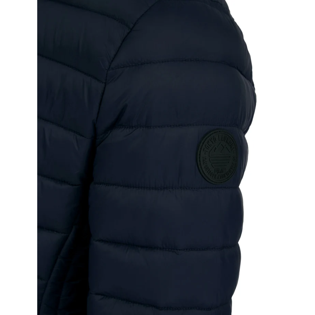 Tokyo Laundry Mens Vizzini Quilted Puffer with Hood - Navy