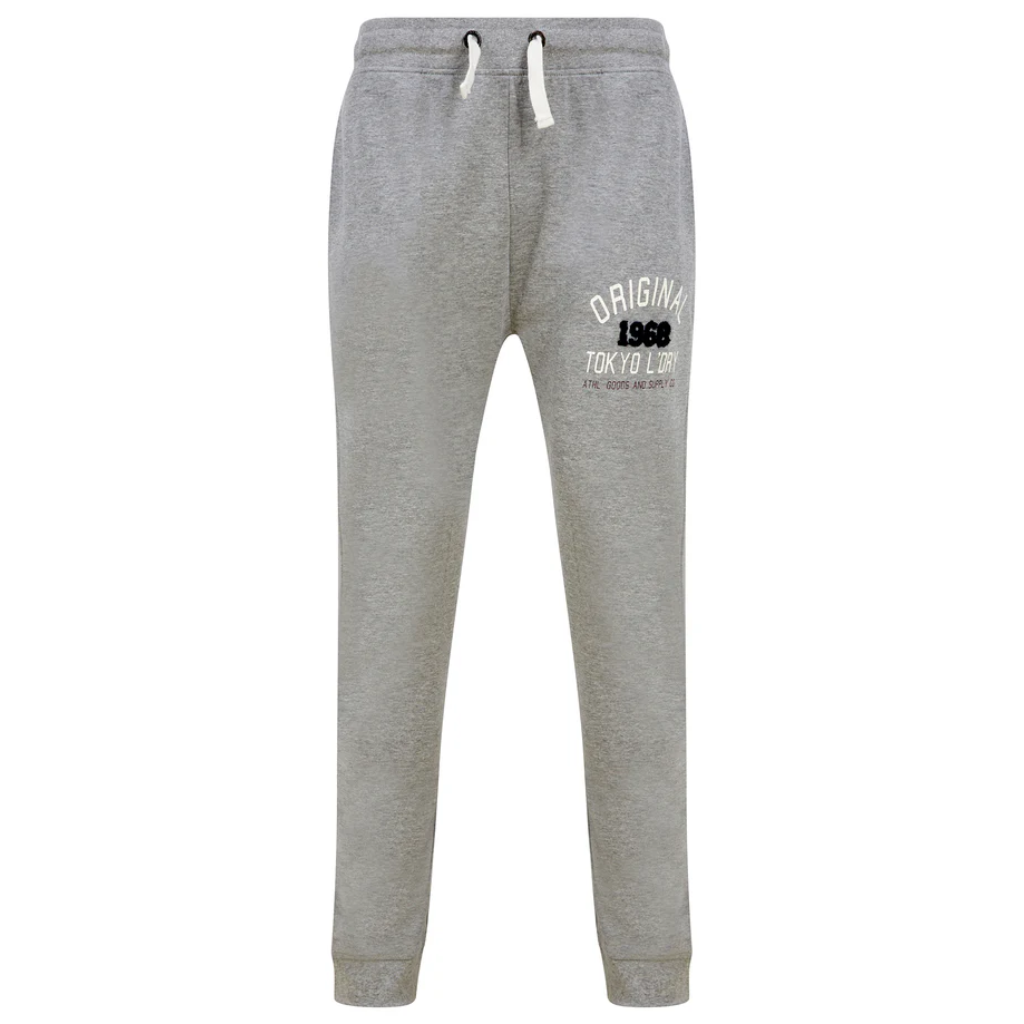 Tokyo Laundry OG Tokyo Brushback Fleece Cuffed Joggers - Grey Marl