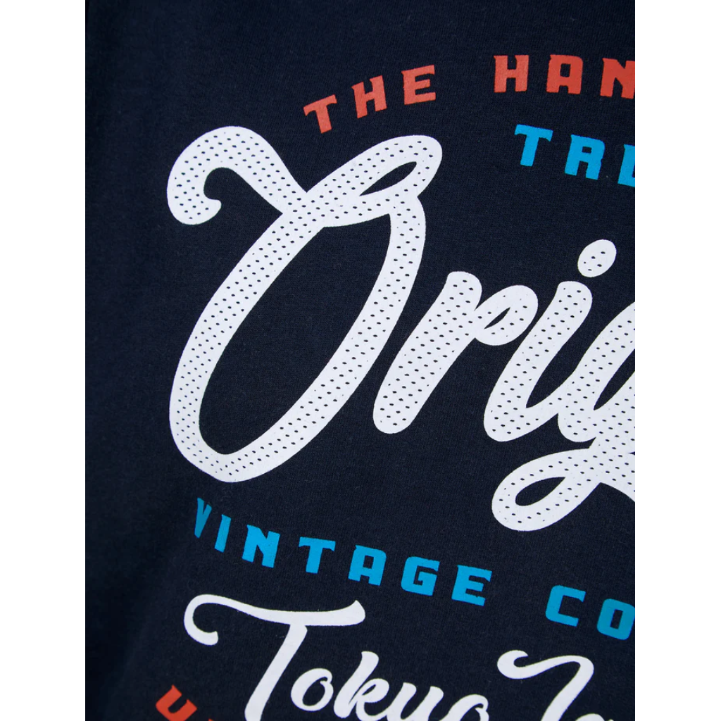 Tokyo Laundry Triv Motif Brushback Fleece Pullover Hoodie - Navy