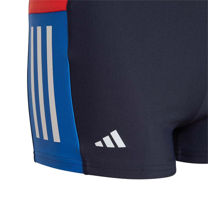 adidas Boys Colourblock 3S Swim Shorts - Navy/Red/White