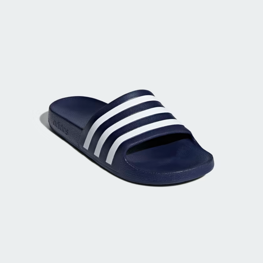 adidas Mens adilette Aqua Sliders - Dark Blue/White