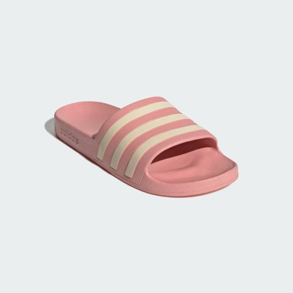 adidas Womens Adilette Aqua Slides - Pink/White