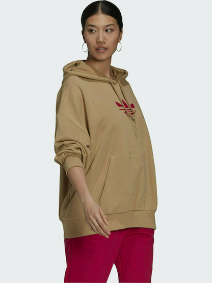 adidas Womens Adicolor Shattered Trefoil Hoodie - Cream